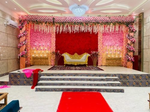 Traditional Stage Decoration For Wedding | Colorful Mandap Style Decor - Phule Weddings