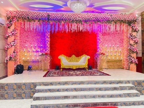 Modern Wedding Stage Decoration | LED Light Stage Setup - Phule Weddings